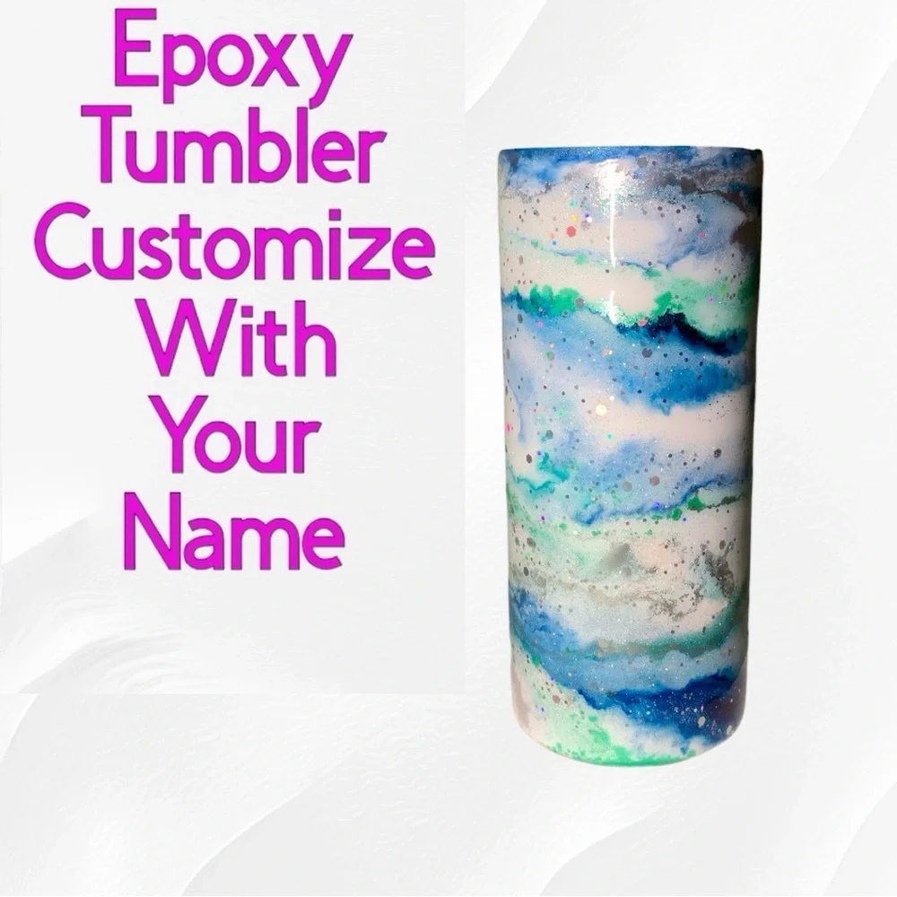 Premade Quick Customizable 14oz Stainless Steel Epoxy Tumbler Add Name - Picture 3 of 8